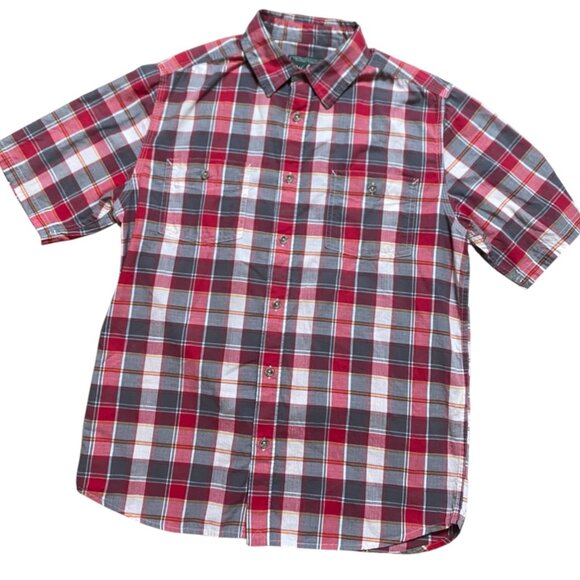 Woolrich Plaid Short Sleeve Red Medium - Picture 1 of 6